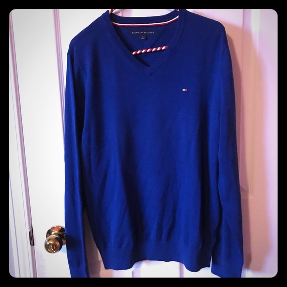 Tommy Hilfinger Men’s Cotton V Neck Sweater - Picture 1 of 2